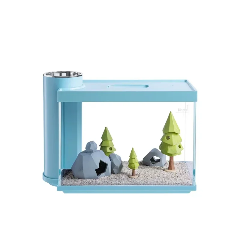 Fish Tank Living Room Fish Farming Desktop Self-Circulation Free Change Aquarium Office Mini Landscaping Goldfish Jellyfish Tank