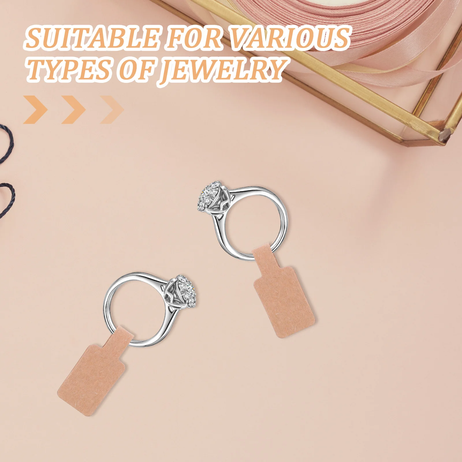 300Pcs Blank Jewelry Stickers Brown Paper Adhesive Tags for Retail Pricing Display and Craft Projects Paper Blank Sticker