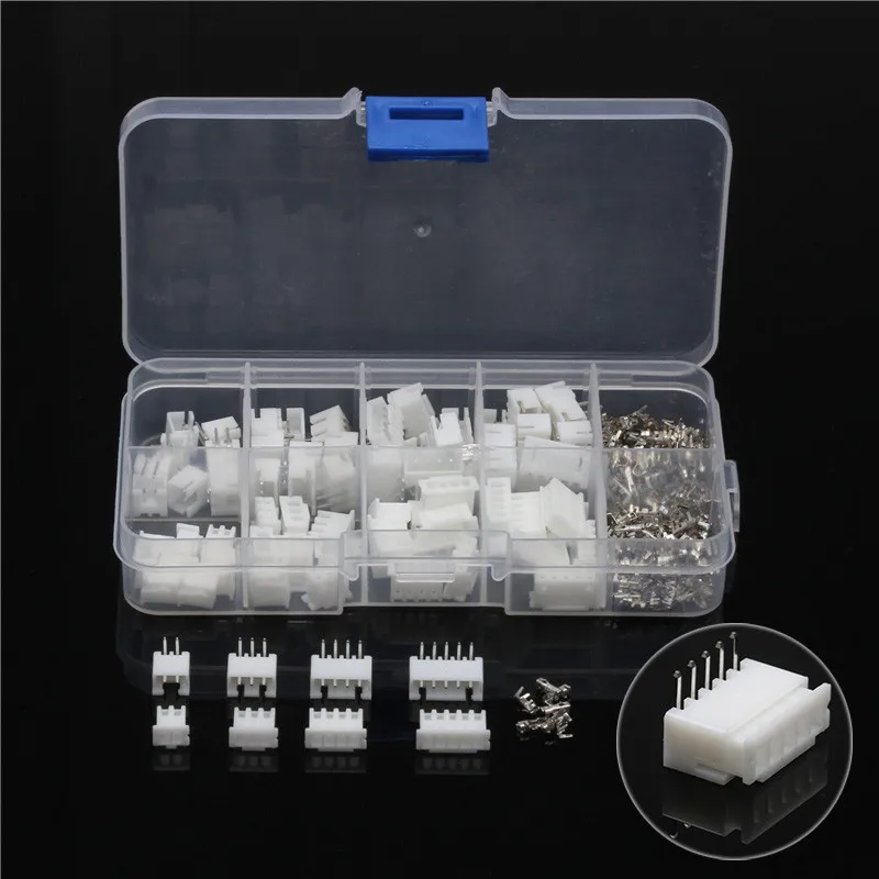 150PCS JST-XH 2.54mm 2/3/4/5Pin Wire Female Housing Connectors Set Bare Terminals Assortment Kit Using For Electronic Appliances