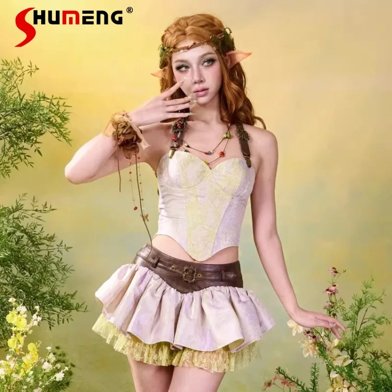 

Y2k New Clothes Cute Soft Girl Patchwork Low Waist Puffy Skirt Fashion Women's Unique Design Streetwear Mini Tutu Skirts Outfit