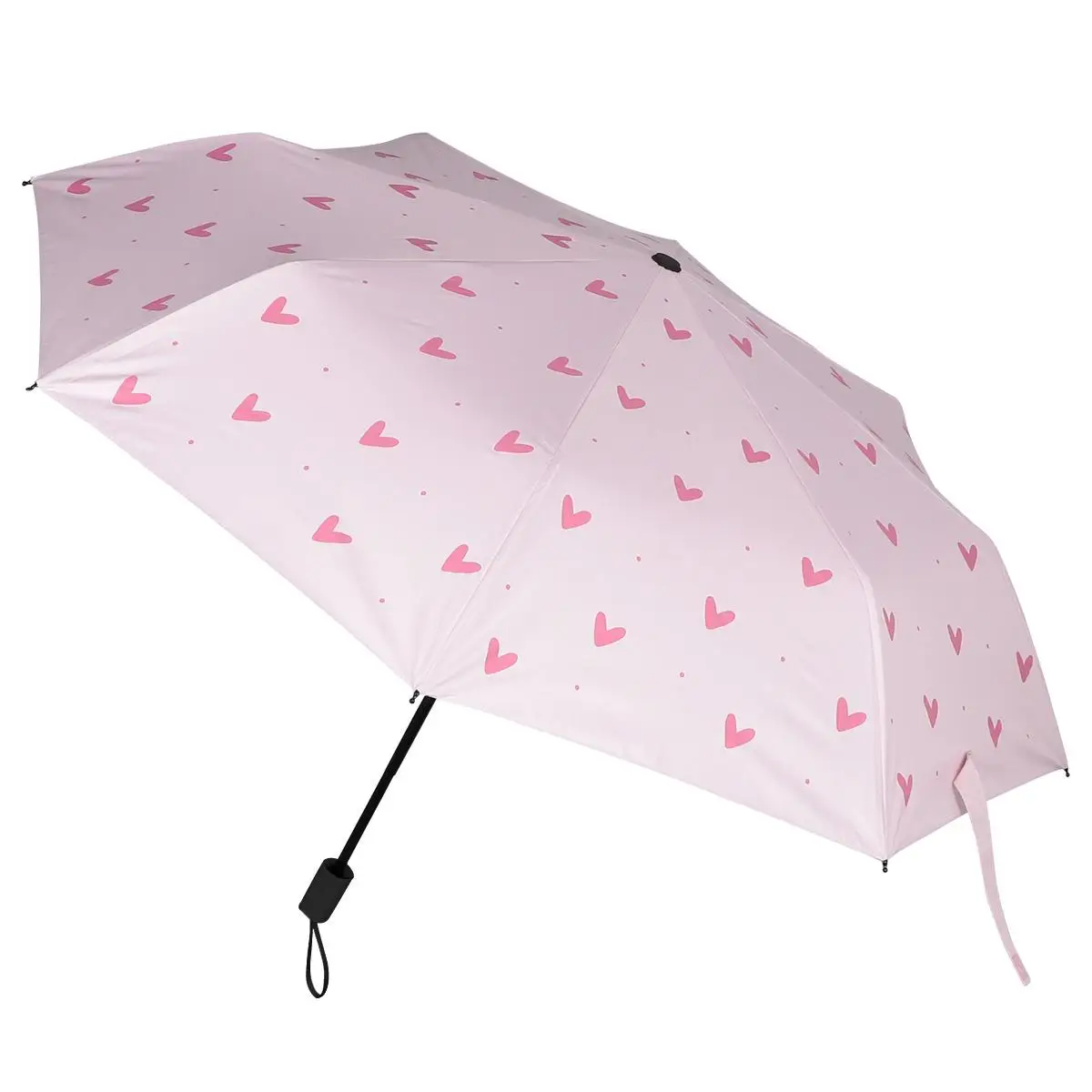 

Rain or Shine Umbrella Heart Pattern Sun UV-Resistant Dual Purpose Polyester Unisex Men and Women