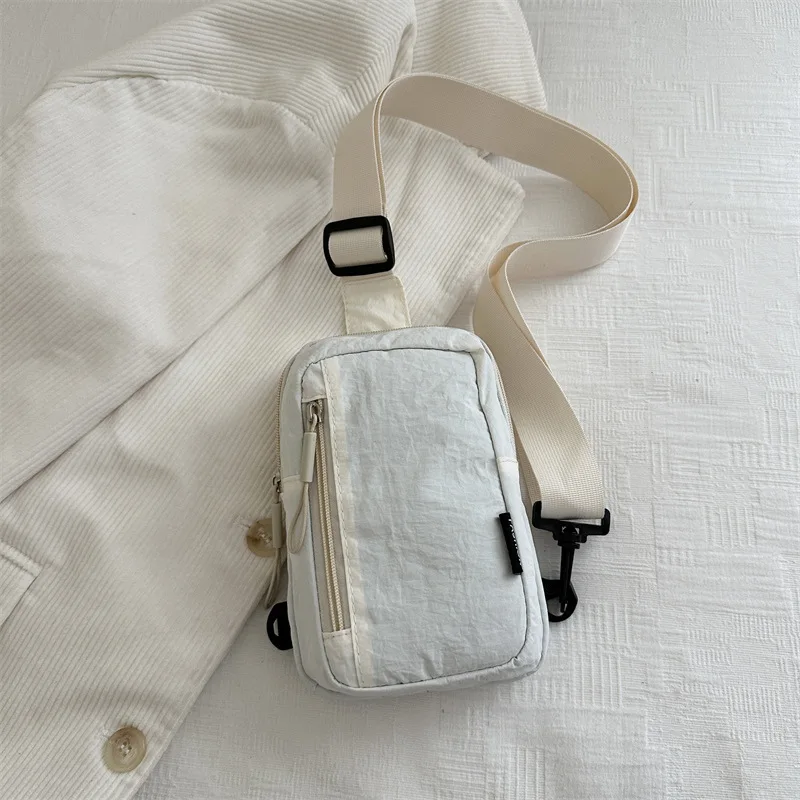 1PCS Chest Bag for Commuting Sports Outdoor Solid  Adjustable Strap Durable Canvas Crossbody Sling Pack for Phone & Card Storage