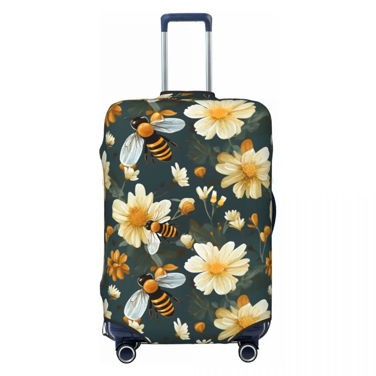 

Custom Honeycomb And Bee Pattern Luggage Cover Protector Funny Travel Suitcase Covers for 18-32 Inch