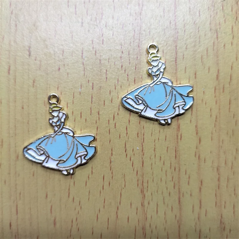 

10pcs Cartoon Character Enamel Charms Gold Metal Dress Charm Pendant for Necklace Earrings Bracelet Keychain DIY Jewelry Finding