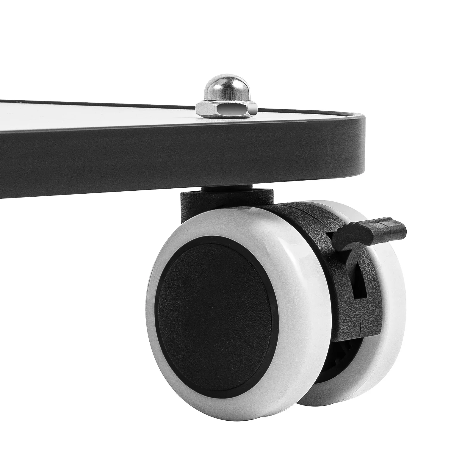 عربة التجميل مع صامتة 360 °   عربة الدفع ذات بكرات دوارة مع مقبض لصالونات التجميل المختبرية ذات سطح العمل الموسع #5