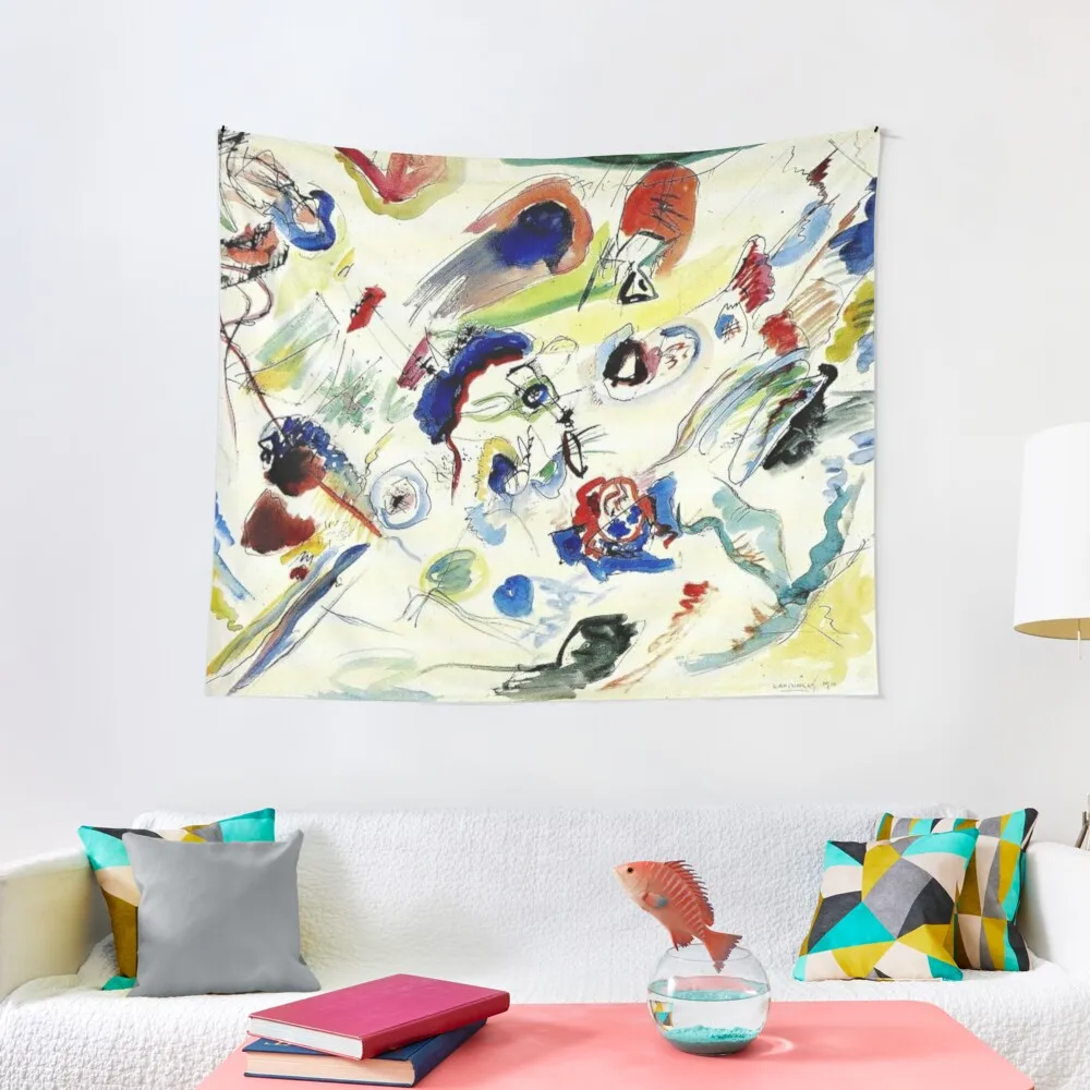 Kandinsky First Abstract Watercolor - Première Abstraction Tapestry House Decor Room Decoration Accessories Tapestry