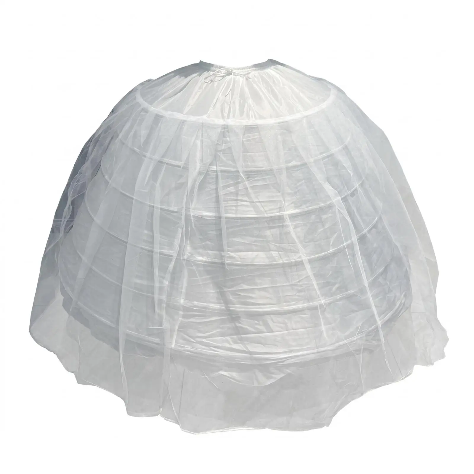 Bridal Dress Slip Diaphanous Tulle Six-Hoop Crinoline Gathered Waist