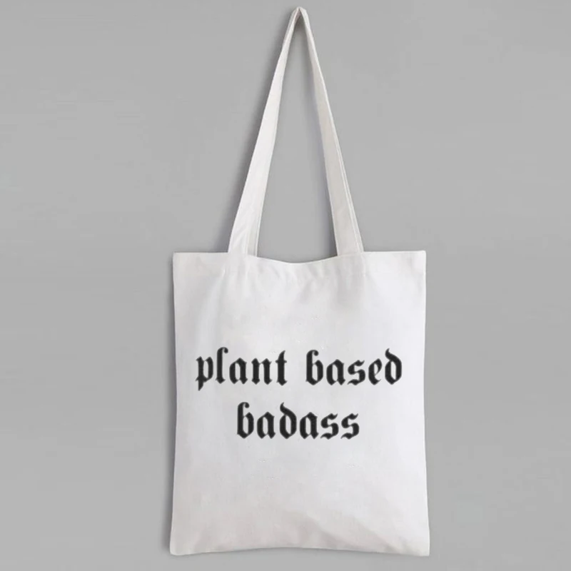 

Plant Based Tote Bags Vegan Custom Bags with Logo Herbivore Reusable Fashion Tote Bag Vegan Gift Canvas Tote