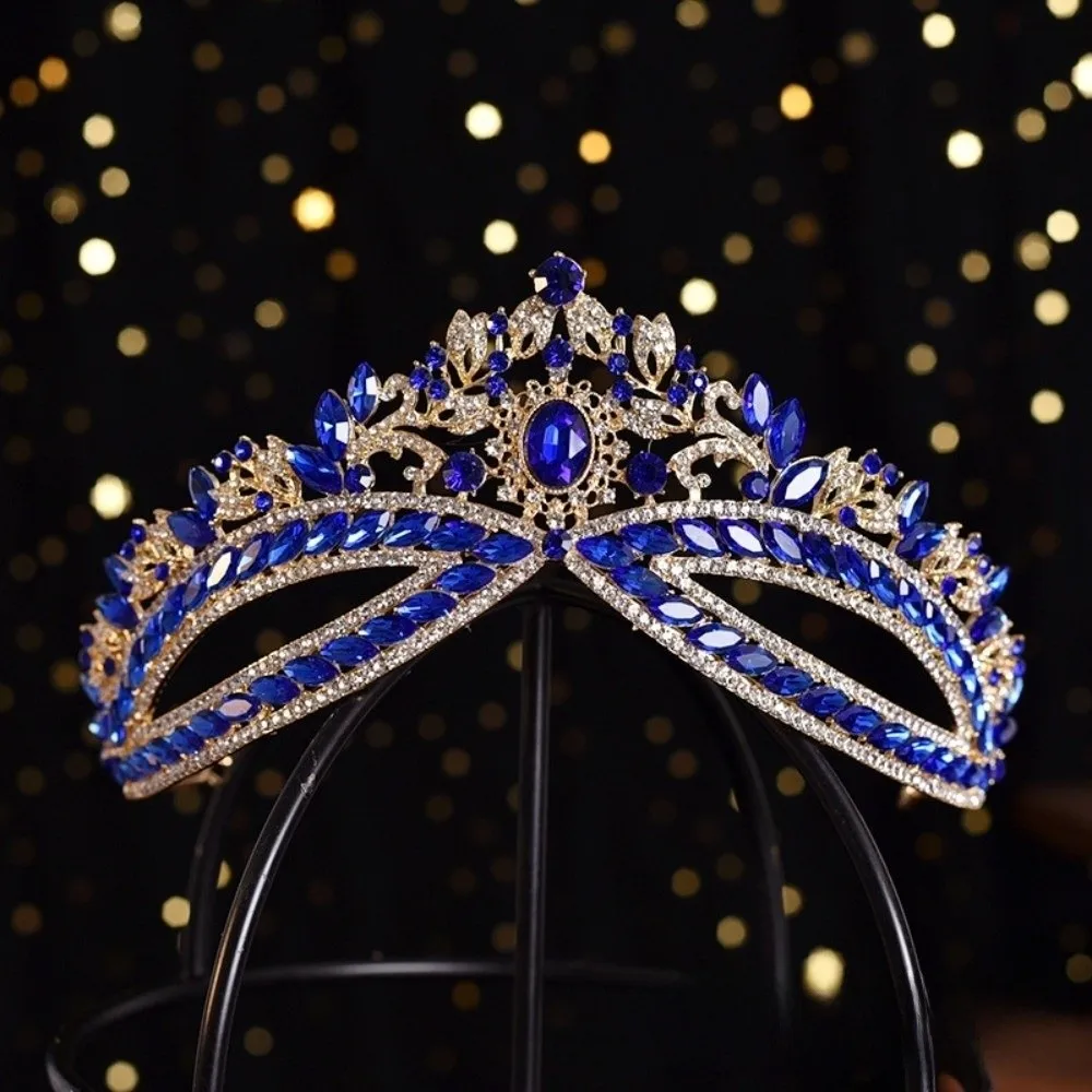 

Свадебная корона в стиле барокко с кристаллами, великолепный дизайн, новая хрустальная тиара для невесты, повязка на голову с опаловыми акцентами, корона королевы