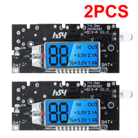 2PCS Dual USB 18650 Battery Charger PCB Power Module 5V 1A 2.1A Mobile Power Bank Accessories For Phone DIY LED LCD Module Board