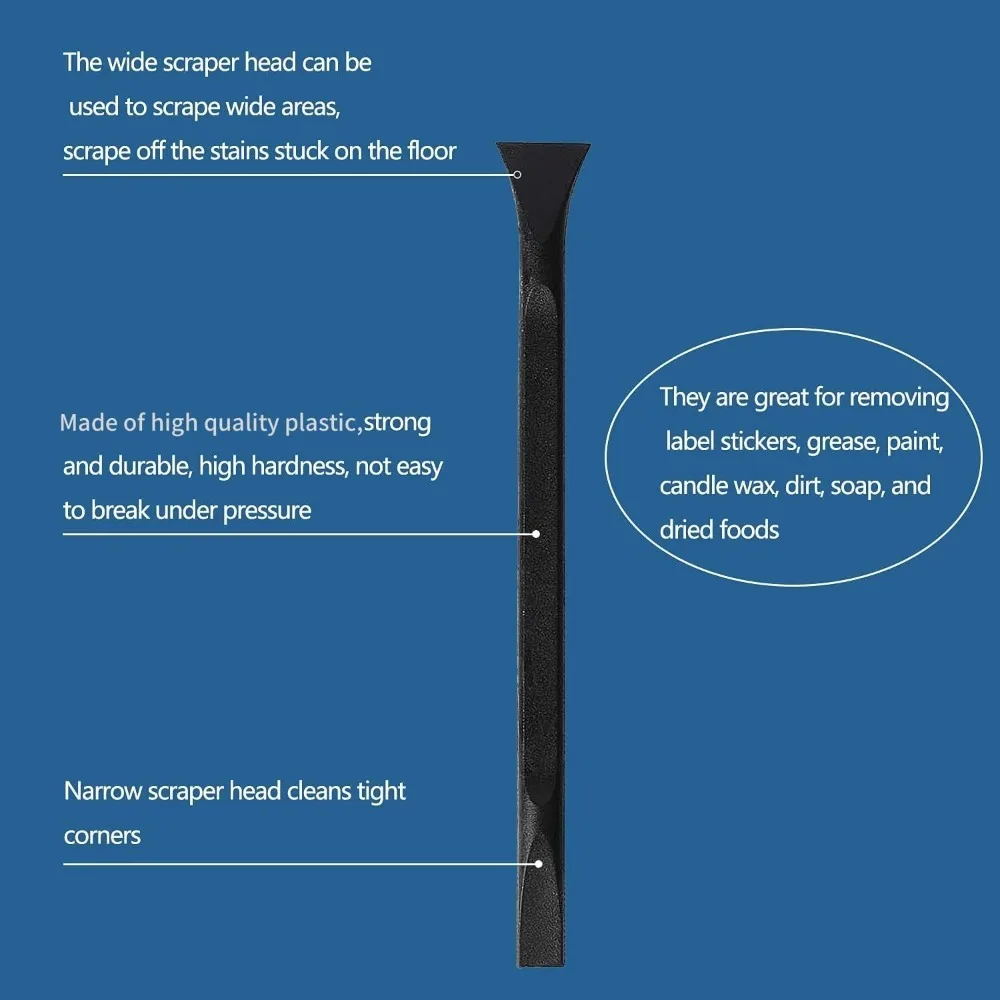 مكشطة بلاستيكية متعددة الأغراض أداة تنظيف غير قابلة للخدش، مثالية لإزالة الملصقات والملصقات وبقع الزيت وما إلى ذلك 3 قطع