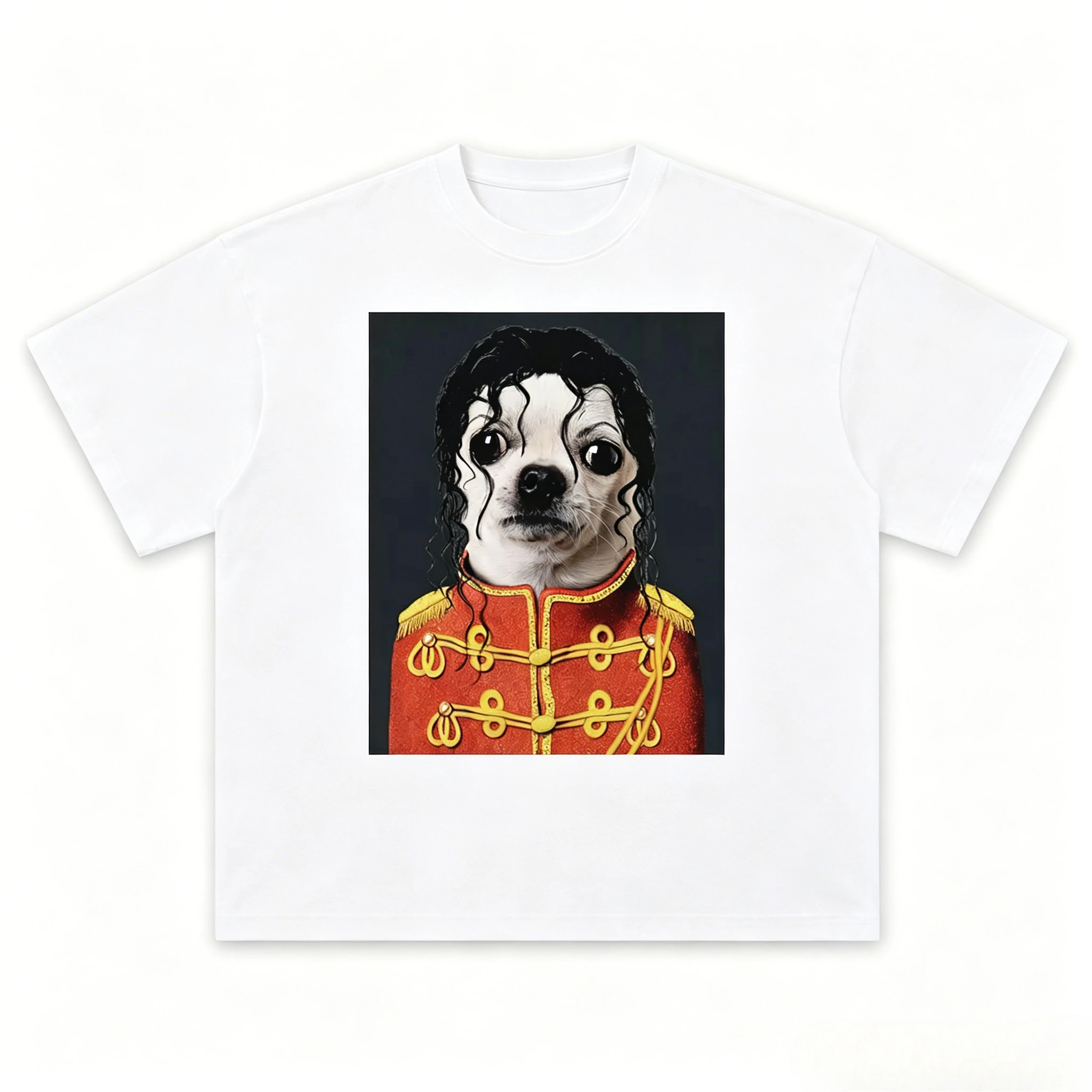MJ Fun Dog T-shirt Men's Summer Retro Dog Pattern Printed Fashion Casual Short Sleeve T-shirt