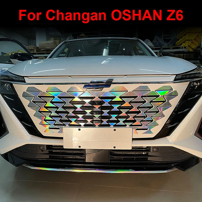 For Changan OSHAN Z6 2022 2023 Colorful Change Film Front Grille Lamp Eyebrow Handle Sticker Decorative Accessories Ochan z6