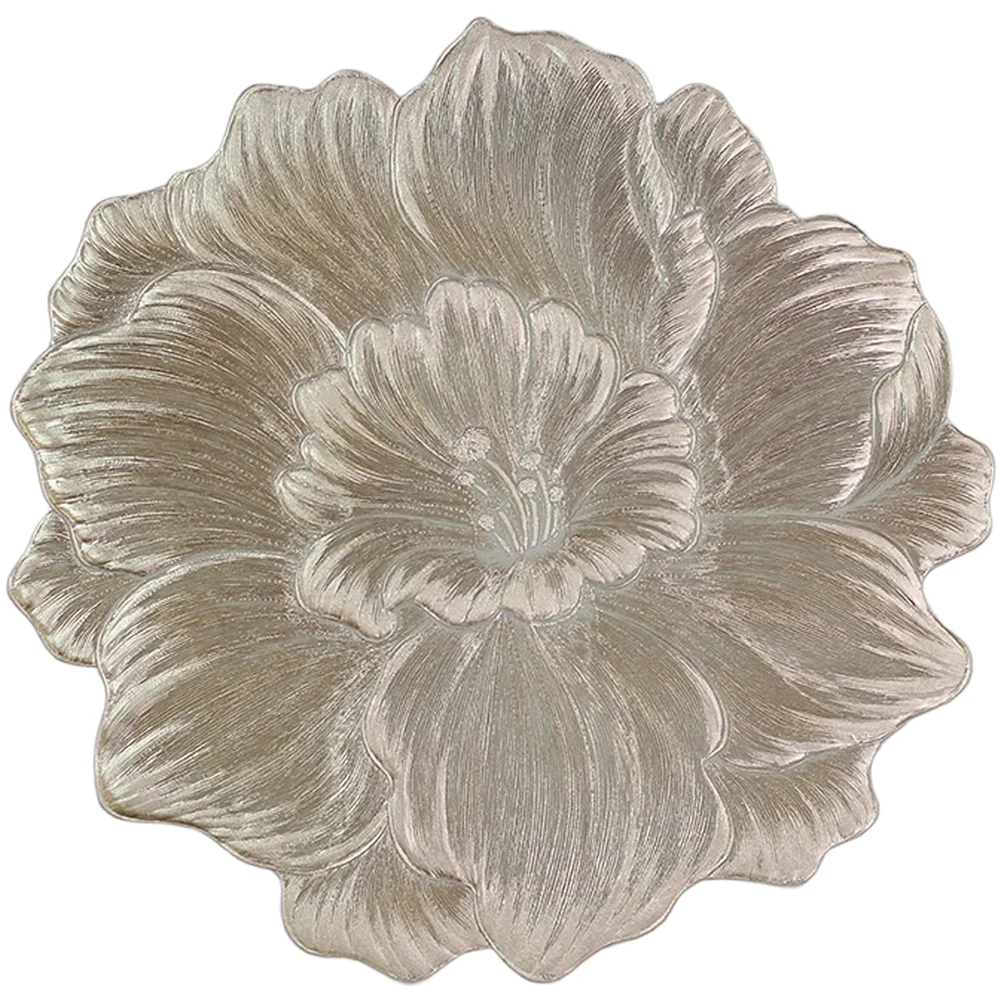 Irregular Shape PVC Placemat Gold Silver Camellia Pattern Waterproof Table Mat For Nordic Dining Room Coffee Desk Home Decor