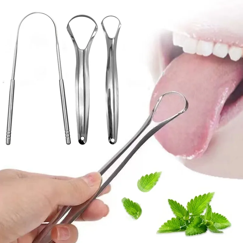 

Dental Tongue Scraper Portable Stainless Steel U-shaped Metal Fresh Breath Tongue Scraper Cleaner Oral Hygiene Cleaning Tools