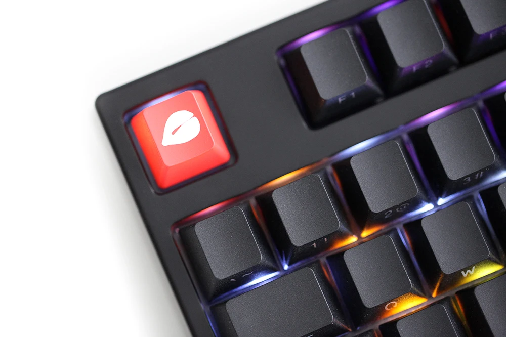 Novelty Shine Through Keycaps ABS Etched back lit black red r1 ESC Electronic Wooden Fish Keycap Increase Merit Meme