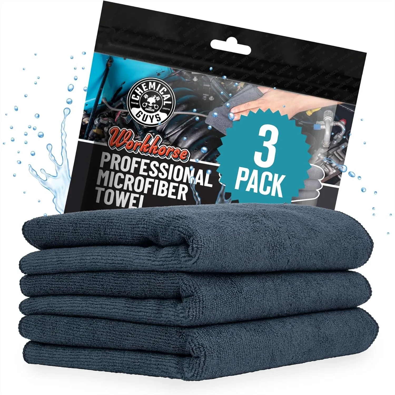 

Microfiber Towels for Cars 16x16 Inch - Soft Scratch-Free Cleaning Cloths for Washing, Drying, Detailing with 3 Pack