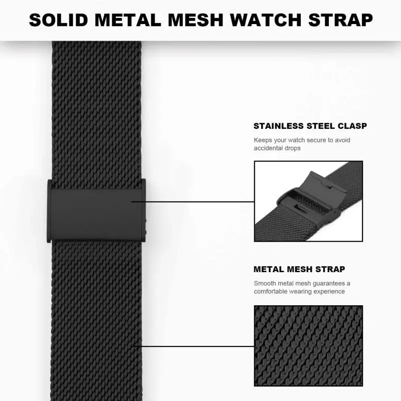 18 mm 20 mm 22 mm Armband für Garmin Venu 4 41 mm 45 mm/Venu 3 2 SQ Milanese Loop für Garmin Forerunner 55 158 245 265 645 970 570 – Detail 9