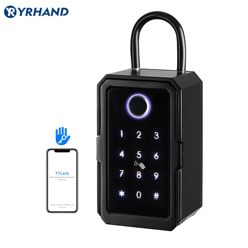 Imagem -02 - Yrhand Tuya Electronic Portable Lock Boxes Ttlock Wi-fi Segurança Senha Impressão Digital Inteligente