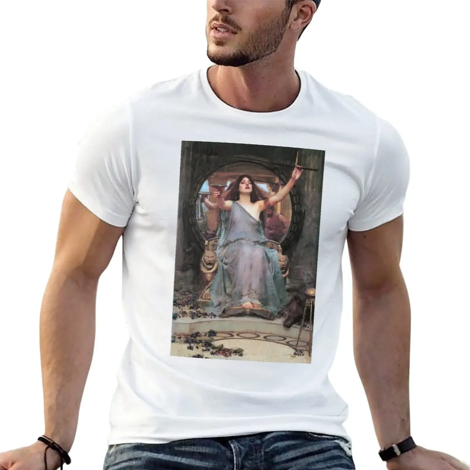 John William Waterhouse - Circe Offering the Cup to Ulysses (1891) T-Shirt cute tops plain boys whites mens plain t shirts