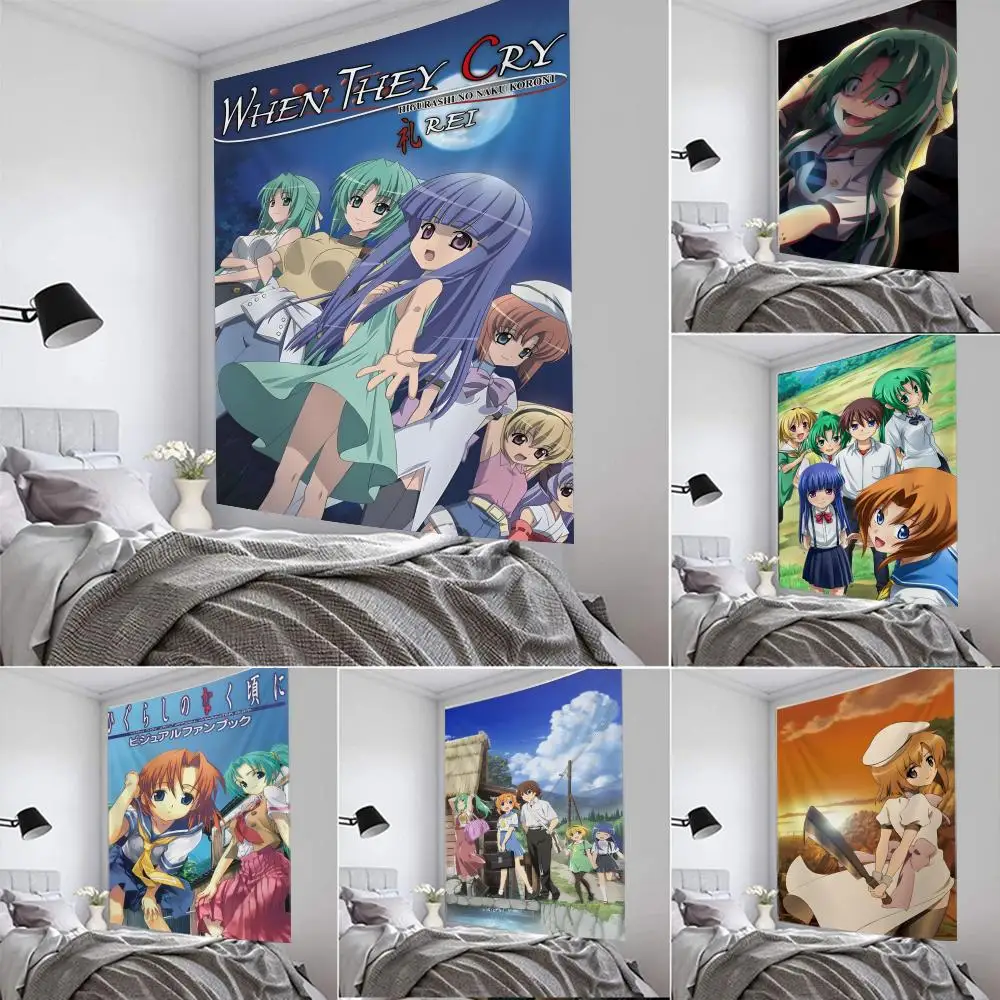 

Anime H-Higurashi When They Cry Tapestry Soundproof Thick Tapestry, Living Room Wall Decor For Hotels & Homestays & Dormitory