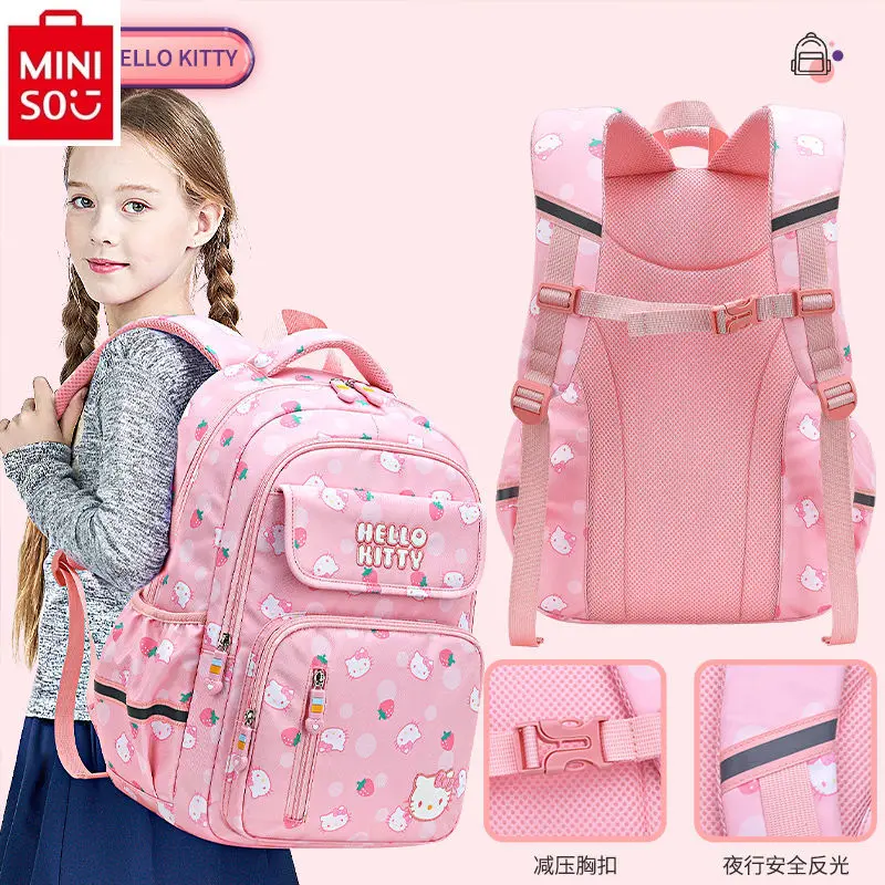 

MINISO Hello Kitty Kuromi легкая вместительная Студенческая сумка минималистский милый водонепроницаемый детский рюкзак