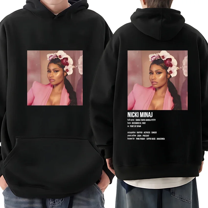 

Nicki Minaj Album Double Sided printed Hoodie New Men Women Fashion hip hop streetwear Loose Fleece Long sleeve pullovers