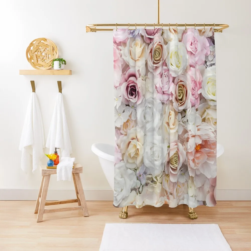 

Rose Floral Shower Curtain Waterproof Bath And Anti-Mold Bathroom Showers Window Bathtub Curtain