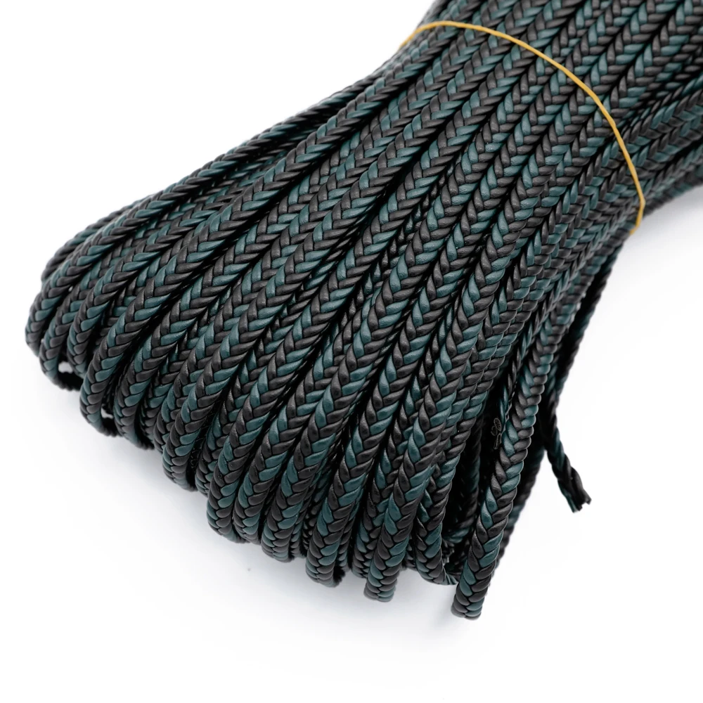 6mm 2meters Colorful Flat Braided Faux Genuine Leather Bracelet Finding PU Leather Cord String Rope DIY Necklace Bracelet Making