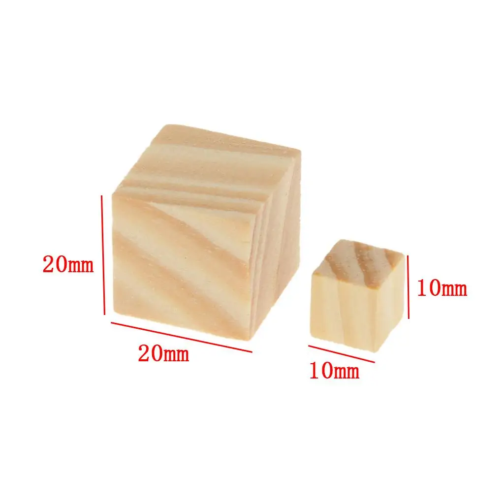 

50Pcs/Pack Wooden Blank Cubes Wood Craft Kids Children Games DIY Toys School Supplies 20*20mm