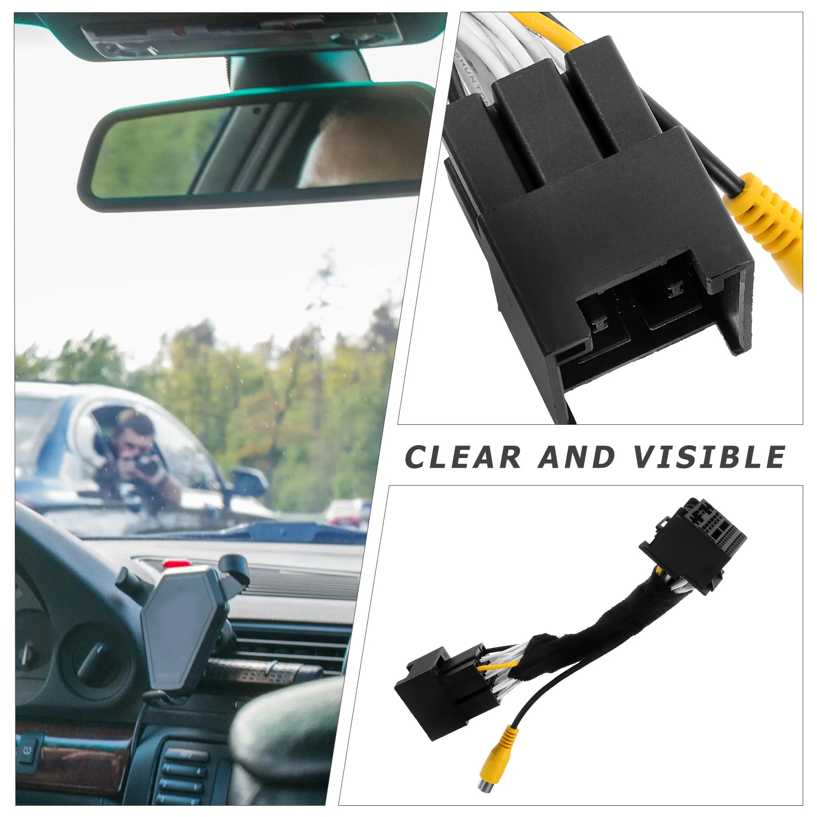 

Reversing Car Backup Camera Adapter Connector for 2019 High Definition Reverse Camera Cable Enhances