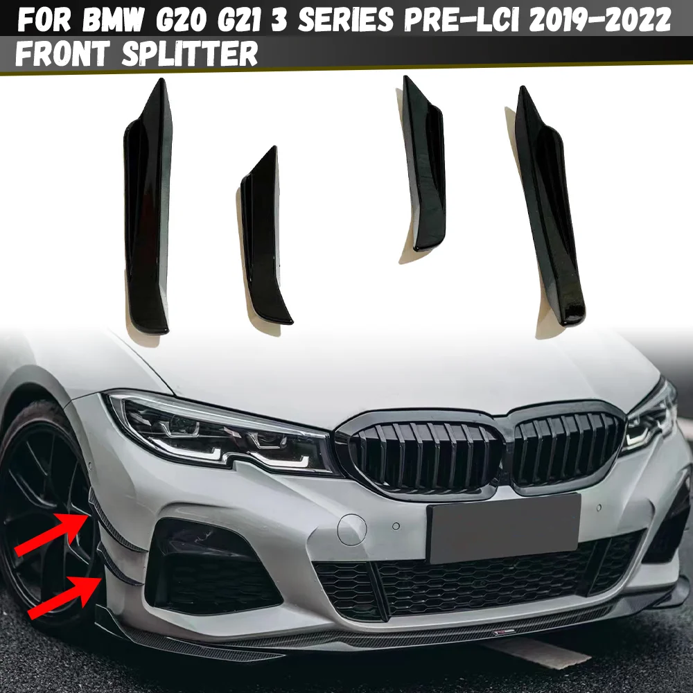 

Front Bumper Spoiler Splitter Trim Air Vent Blade Trim For BMW G20 G21 3 Series 320i 320d 330i 330d 340i 2019-2022 Pre-Lci