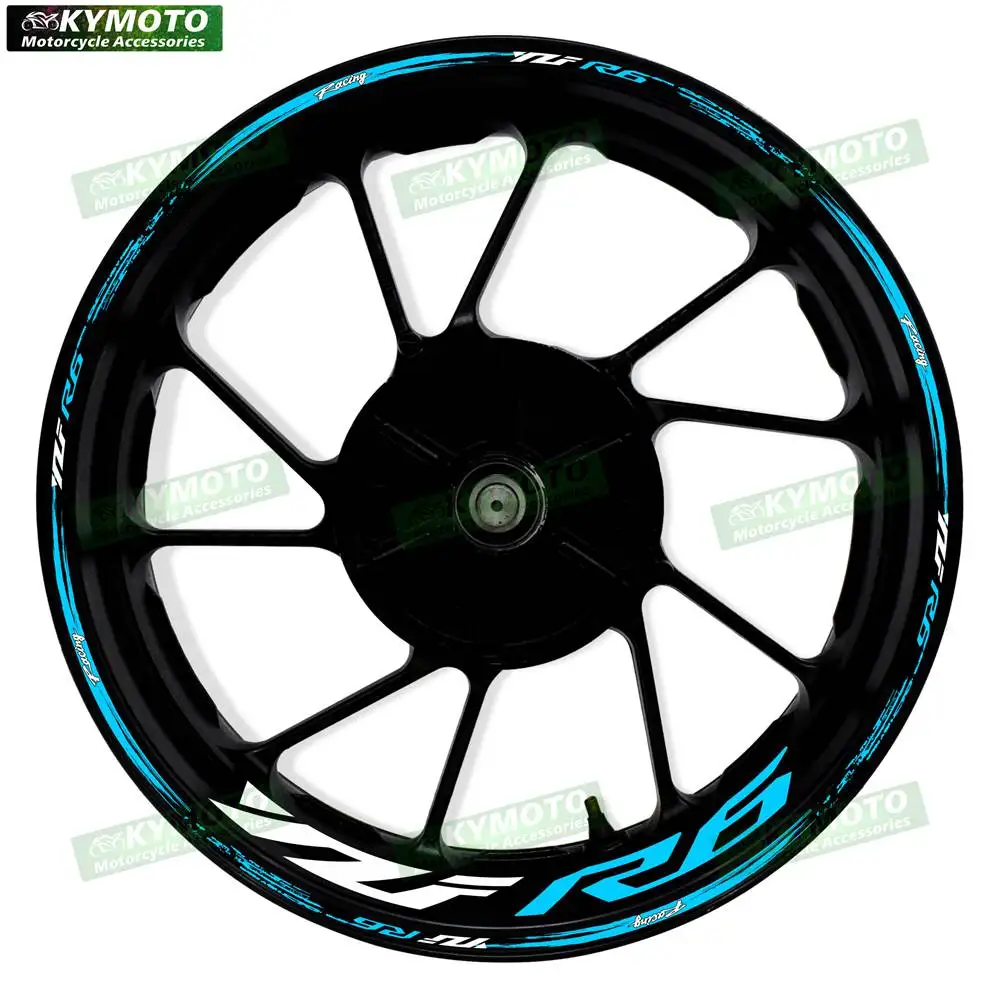 For YZF R 6 R6 motorcycle accessories 17 inch front and rear wheel stickers modified reflective wheel rim stickers decoration