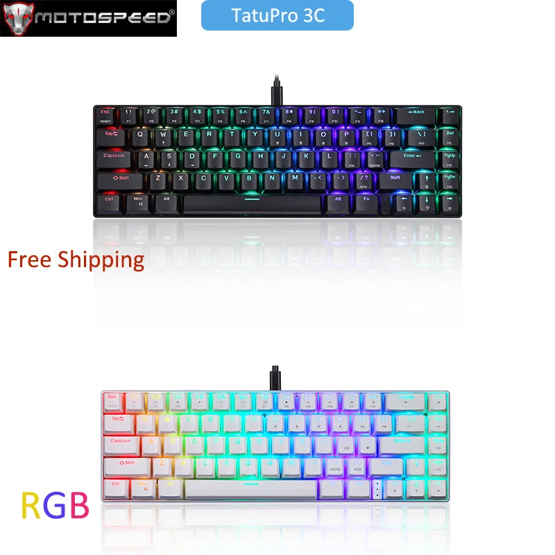 

Motospeed CK67 RGB Wired Mechanical Anti-Ghosting Gaming Keyboard 67 Keys Red/Blue Switch LED Backlight E-Sports PC Laptop Gamer