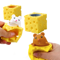 Pop Up Funny Mouse And Cheese Block Squeeze Anti Stress Toy Hide And Seek Figures Stress Relief Fidget Toys For Kids Adult