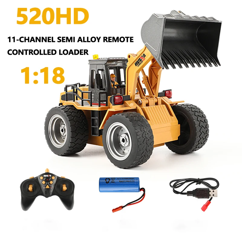 

Huina 520 1/18 Remote Control Tractor Forklift 2.4g Remote Control Semi-Alloy Remote Control Loader Model Toy Children Boy