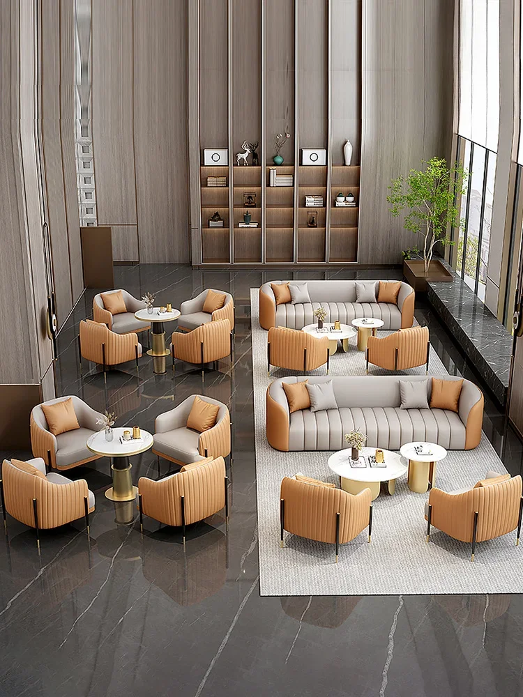 Hotel Lobby Reception Sofa Sales Office Lobby Card Block Beauty Salon Business Office Negotiation Guest Sofa Combination