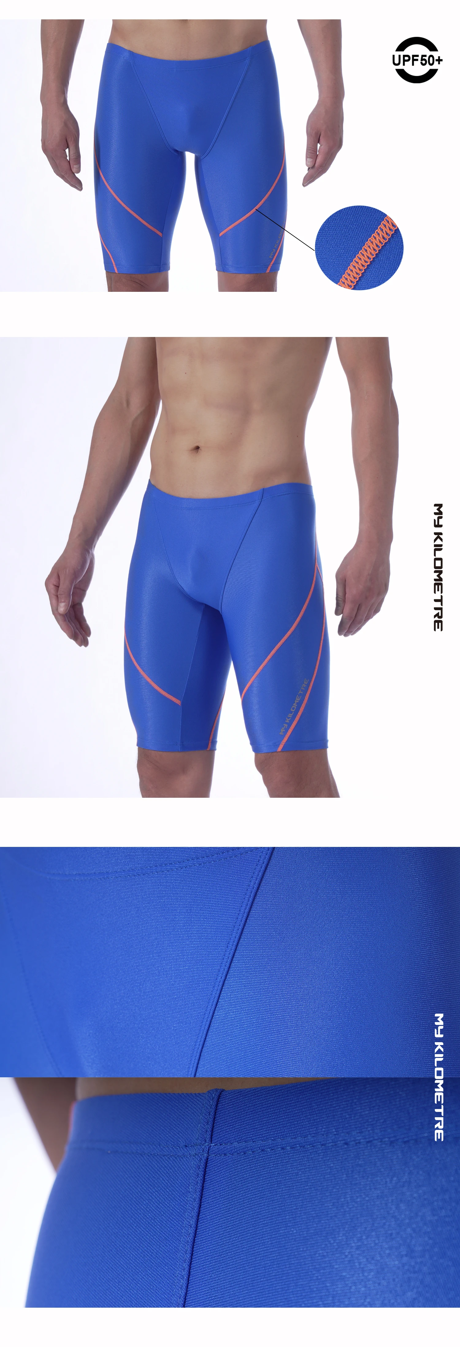 MY KILOMETER Professioneller Herren-Renn-Badeanzug, Störsender, PBT, langlebige, schnell trocknende Badehose für Trainings- und Wettkampf – Detail 23