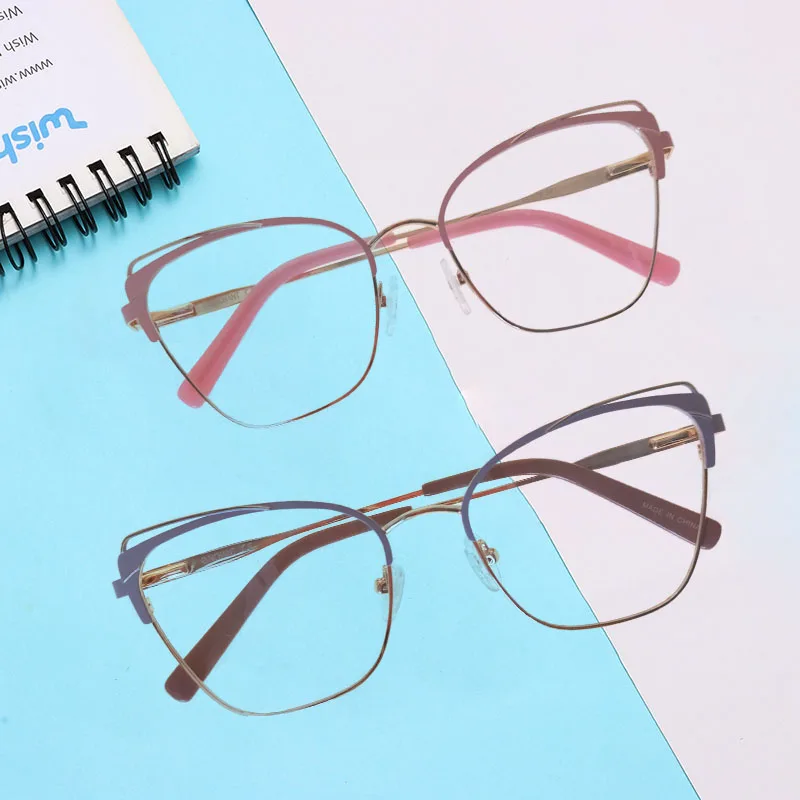 

REAL New Arrived High Quality Vintage Cateye Women's Metal Optical Glasses Clear Lens Eyeglass Frame MT0502