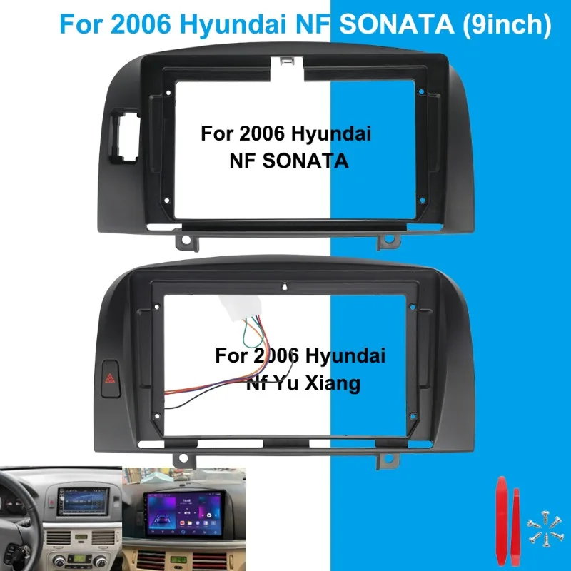 Para Hyundai 2006 NF Sonata 2007 2008 Radio de coche Android pantalla de audio estéreo reproductor de vídeo multimedi marco de arnés de cable de navegación