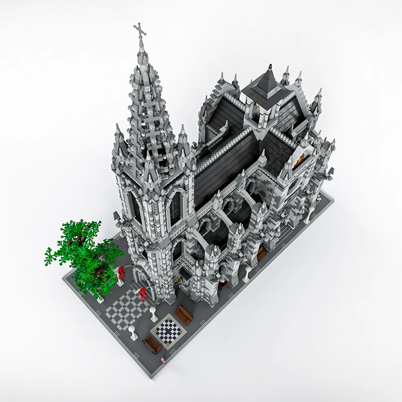 MOC Classica Medievale Modulare Cattedrale Architettura Tecnologia Personalizzata Building Blocks Modello Mattoni Fai da Te Ragazzo Giocattoli Regalo di Natale