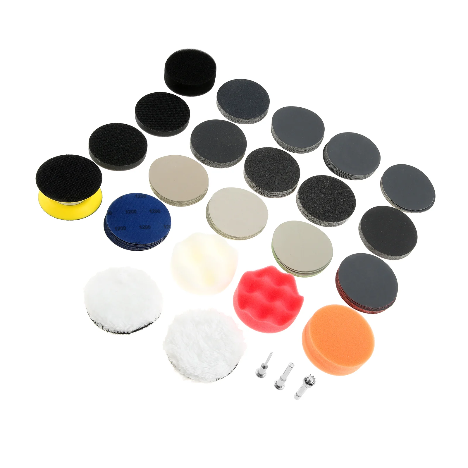 133Pcs Wet Dry Sanding Disc Drill Polishing Kit Headlight Restoration Tools Hook Loop Sandpaper Buffing Pad for Wood Metal Glass