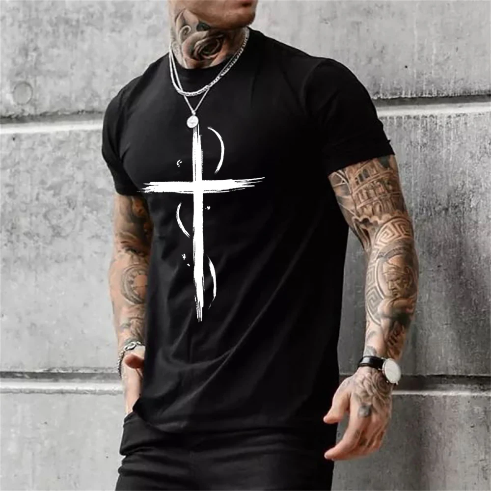 Men\'s T-shirt Stripes T Shirt Summer 3D Poker Printed Short Sleeve Vinatge Tops Fashion Street Hip Hop Tees Shirt Men Clothing