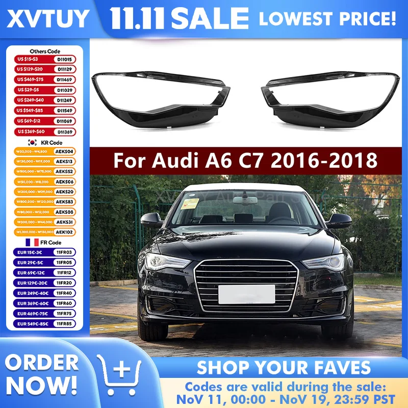 

Крышка фары для Audi A6L C7PA 2016-2018, высококачественный черный корпус передней фары, точно подходит, устойчивый к ультрафиолетовому излучению, прочные автомобильные аксессуары