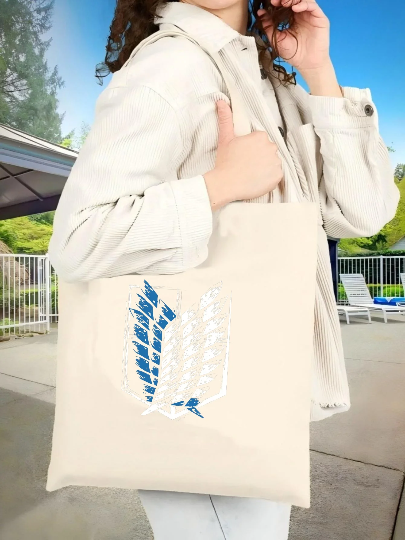 

Сумка-тоут унисекс Atta on Titan The s of Freem 2026, новинка, вместительная, прочная, многоразовая, многофункциональная, на плечо