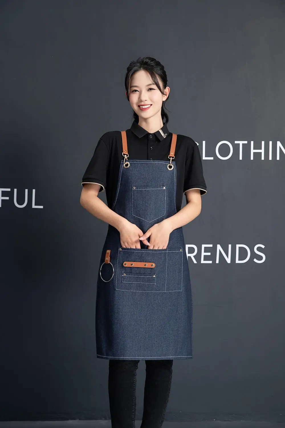 Customized your logo new fashion casual men and women Denim apron