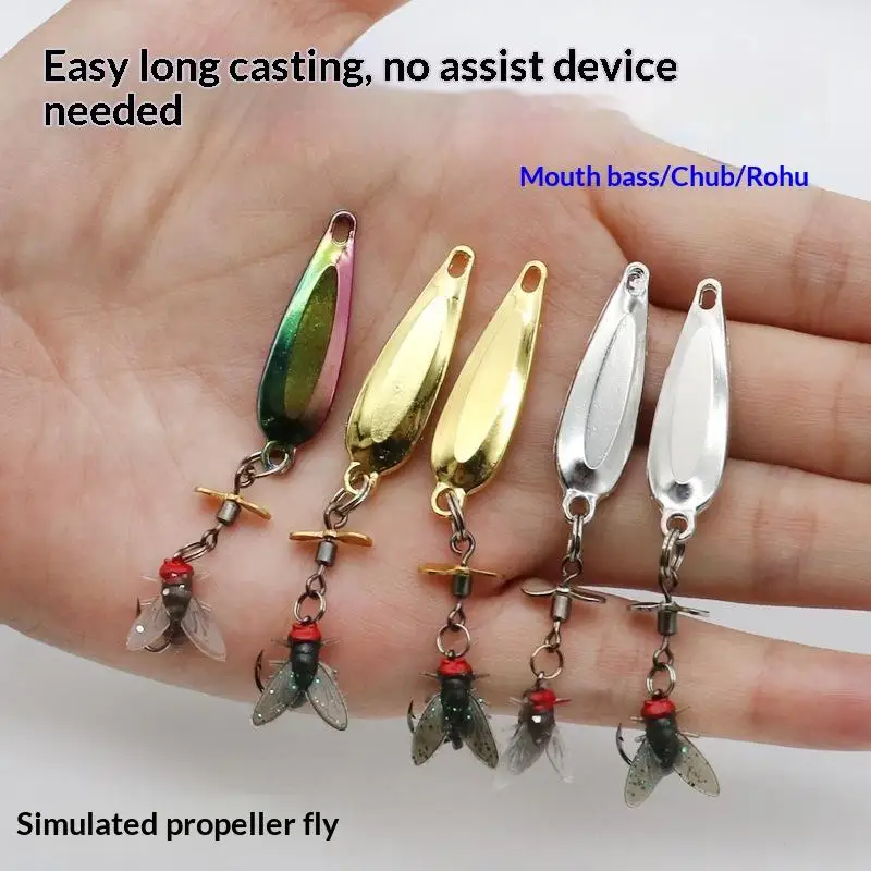 Long-range Casting Multi-scene Fishing Lures Propeller Spinners Soft Baits Micro Fly Hooks for Angling Enthusiasts