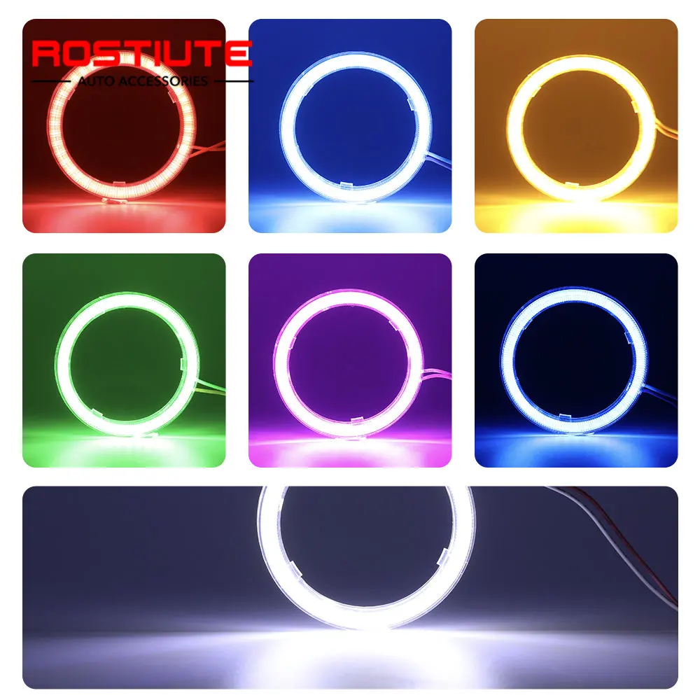 1Pcs 60Mm 70Mm 80Mm 90Mm 100Mm 110Mm 120Mm Led Halo Ring Angel ogen Koplampen 12-24V Ronde Auto Led Ring Licht Voor Motorfiets