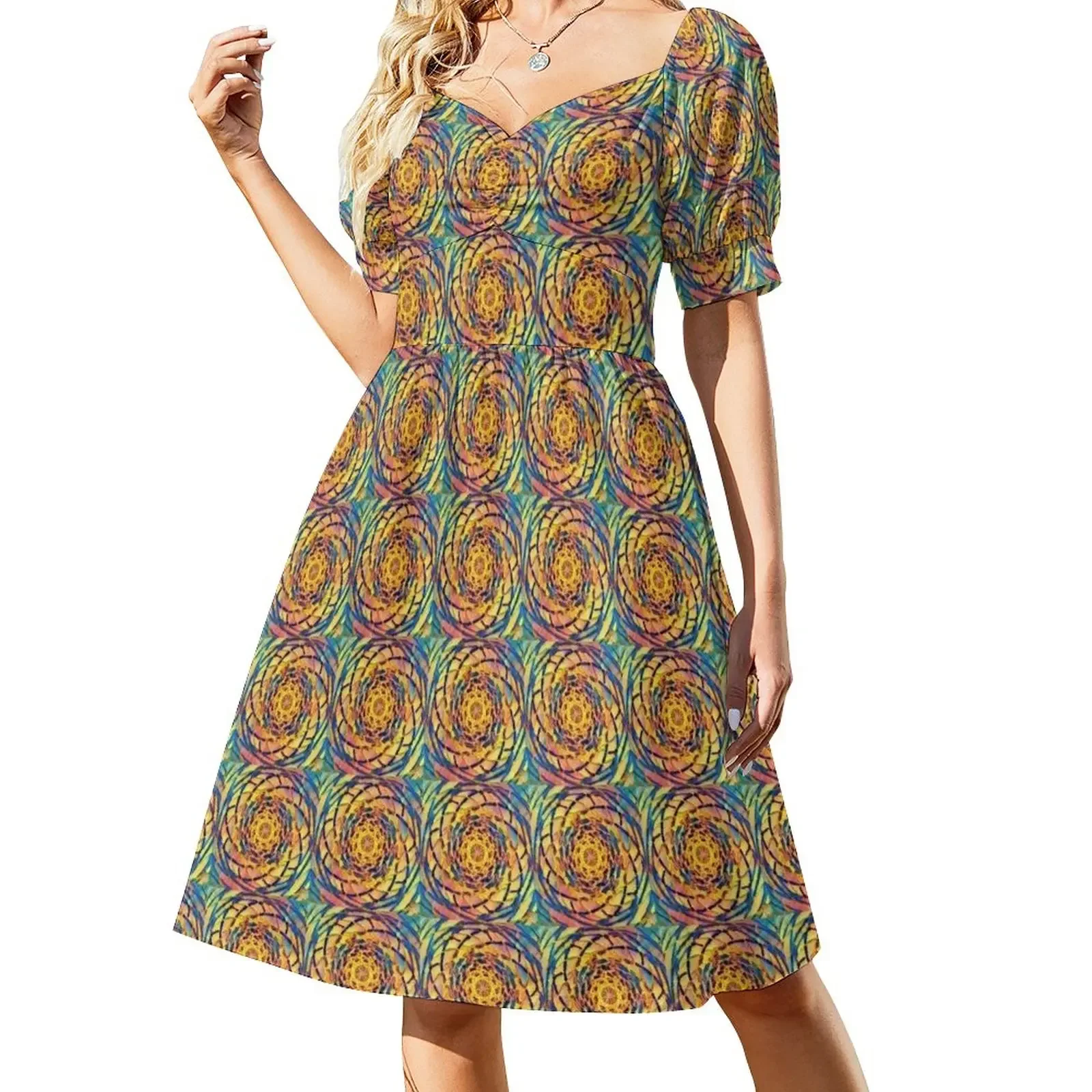 

Cool colour Short-Sleeved Dress party dress women elegant luxury Cocktail of dresses