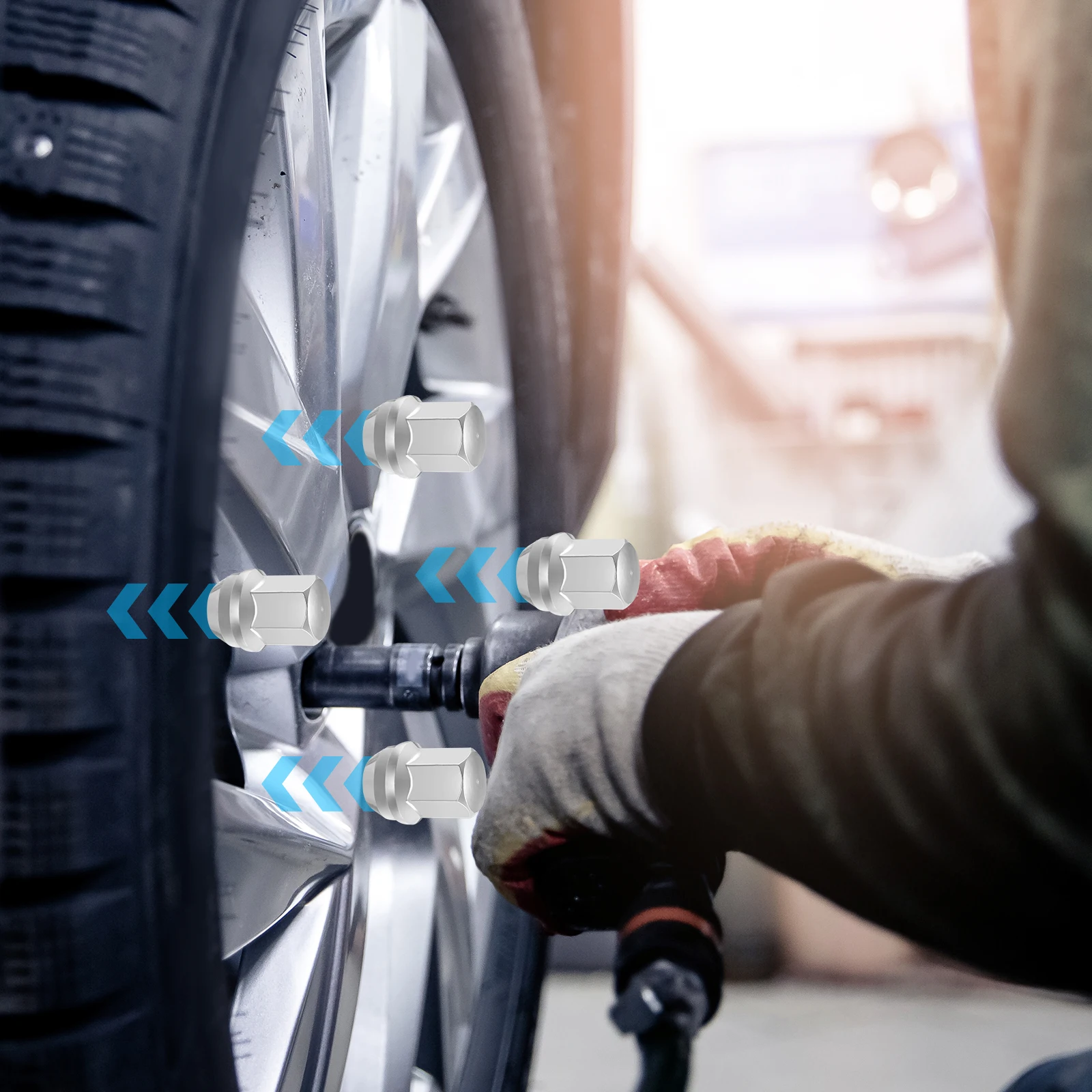 مواصفات M14 * 1.5 22 مم عبر 40 مم ارتفاع D5609-L40 صواميل عجلات فضية 24 عبوة، تآكل عالي التحمل #4